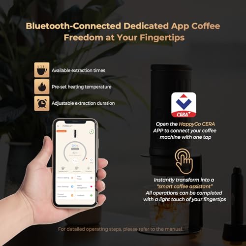 IKAPE KAPO K2 Portable Espresso Machine with Bl uetooth APP Connect & 51mm Bottomless Basket, Electric Coffee Maker 20 Bar Pressure, for Home, Travel, Camping - Image 3