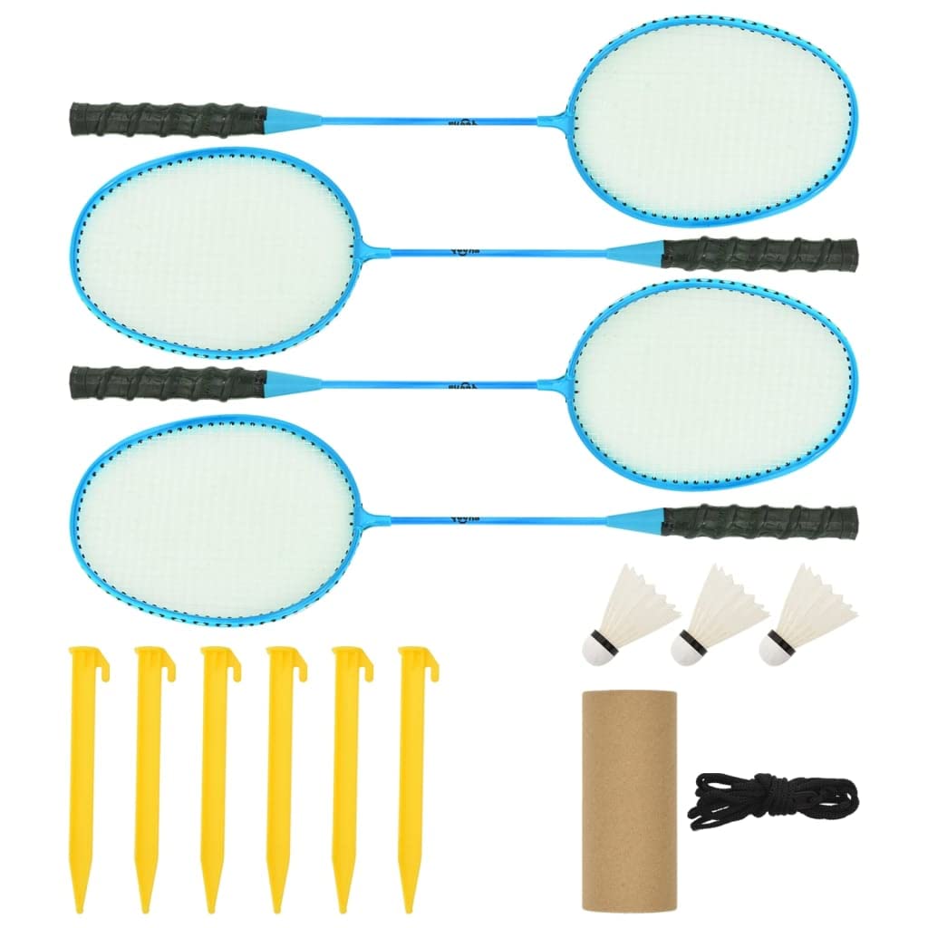 Badminton-Netz Gelb Schwarz 600x155 cm PE-Gewebe Tragbar mit Ständer und Pfosten für Garten Strand Outdoor Rasen Camping Volleyball- und Tennisnetz Spielset für Familie und Erwachsene
