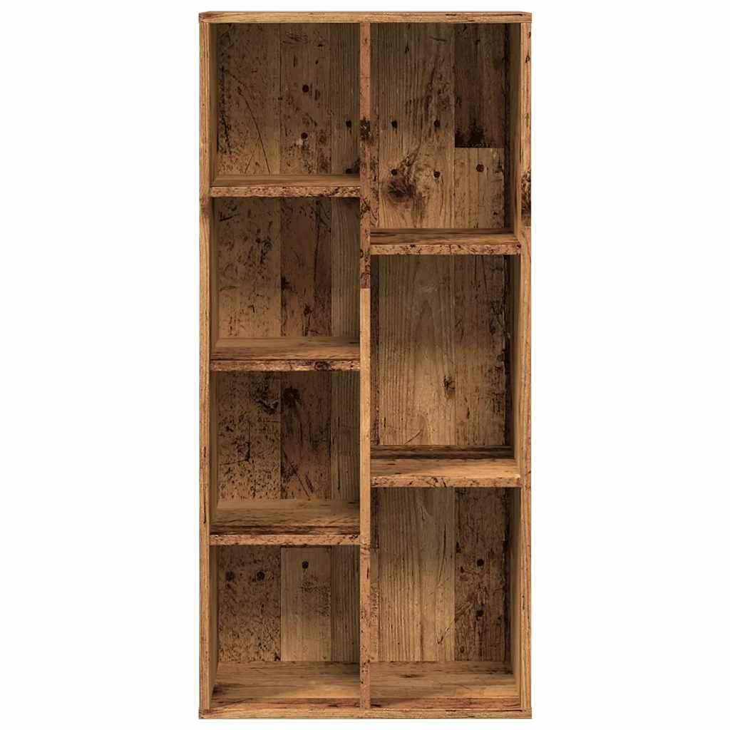 Libreria effetto legno anticato, 50 x 25 x 104 cm, con 7 scomparti, per soggiorno, ufficio, cameretta dei bambini, stretta aperta, divisorio e organizer