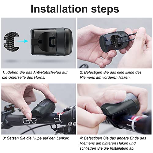Bssok Electric Bike Bell, 125Db Anti-Theft Alarm Loud Electronic Bicycle Horn, 1 Sound Modes, Usb Rechargeable Battery, Waterproof Bike Horn For Mountain Bike/Road Bike/Bmx/Adults (Black 1 Sound) #TOP4