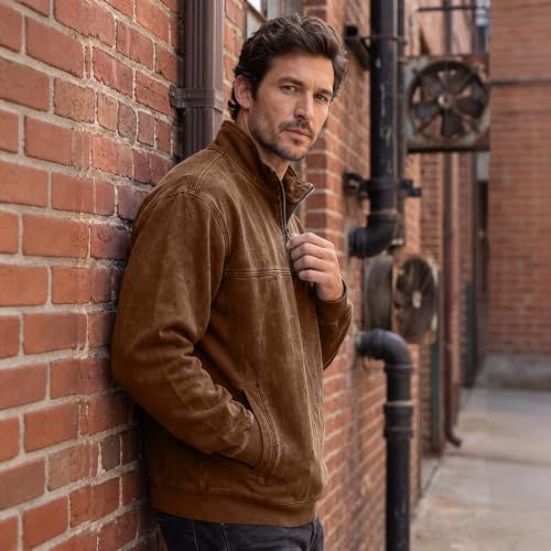 Men's Denim Shirt Washed Retro Quarter Zip Pullover Top with Pockets - image 3