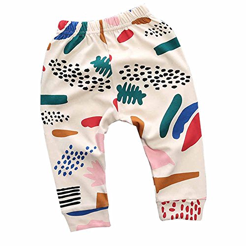 Mary ye Unisex Kids Elastic Jogging Ankle Pants Baby Cotton Harem Trousers