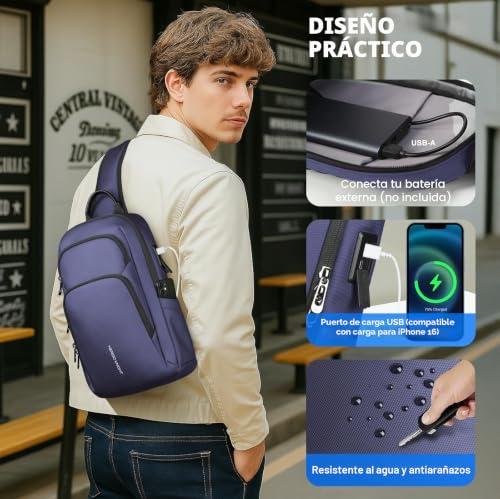 Bolso bandolera hombre hk con acabados duraderos y diseño ergonómico 4