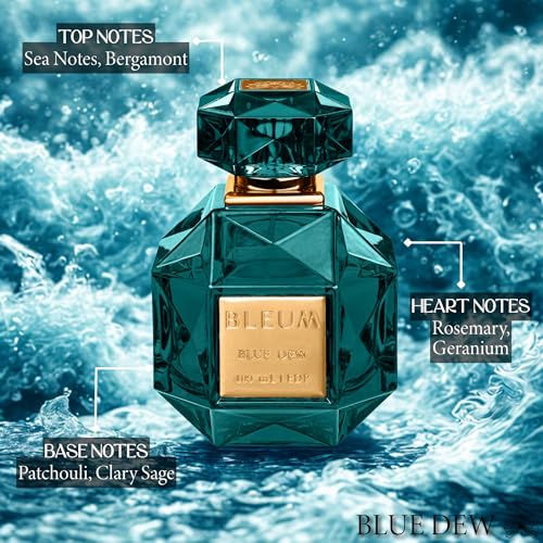 Image of BLEUM Blue Dew | 100 mL | Unisex Men Women | Long Lasting Aquatic Perfume Fragrance Scent | 25% EDP Eau De Parfum (Aquatic)