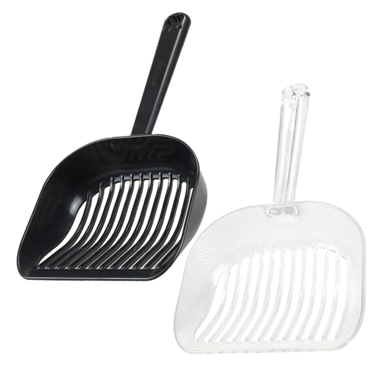 Toddmomy 2Pcs Ergonomic Cat Litter Scoops Durable Household Litter Shovels for Easy Cleaning Portable Pet Litter Tools with Non Slip Grip Space Saving Design