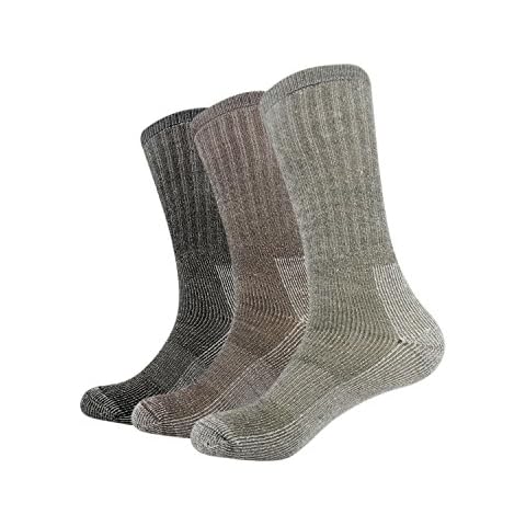 Vihir Men's Thermal 80% Merino Wool Hiking Calf Tube Socks, 3 Pack - Mixed Color Cover