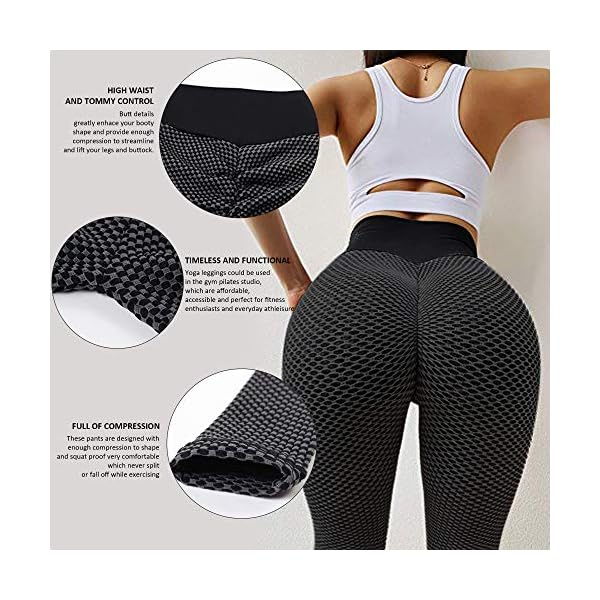 Reosse-Leggings-for-Women-2-Pack-High-Waist-Yoga-Pants-for-Women Reosse Leggings for Women - 2 Pack High Waist Yoga Pants for Women (Black+Grey, Medium)