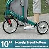 ELENKER 3 Wheel Walkers for Seniors, Three Wheeled Rollator with Storage Bag, Height Adjustable, Foldable, Narrow Rolling Walker, Green