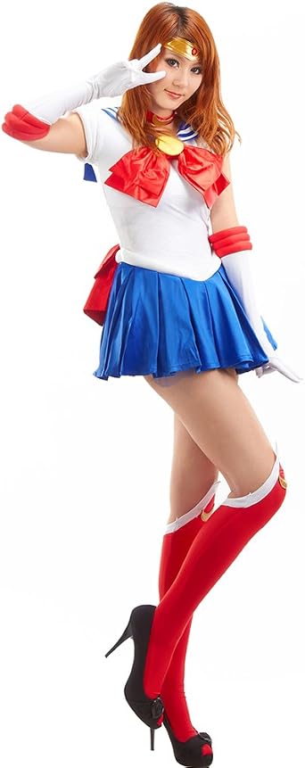 Womens Tsukino Usagi Adult Cosplay Costume 7 Pcs Set