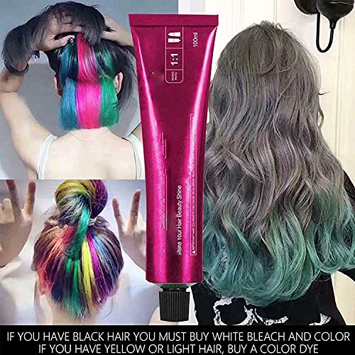 Hair Coloring Dye Mild Safe Hair Dyeing Shampoo, Long Lasting Effect Without Using Bleach Not Easily Fade, Diy Fashion Hair Dye Permanent For Men And Women (White) #TOP6