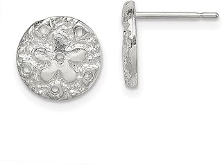 Brincos de prata esterlina 925 areia dólar mar estrela do mar mini pino vida animal joias finas para mulheres presentes para ela, Prata esterlina Cristal