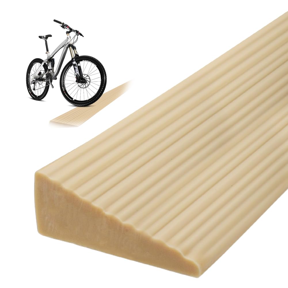 Schwellenrampe 1,6x5,5x100cm, Schwelle Übergangsschiene Selbstklebend, rutschfeste Gummirampe Auffahrrampe für Rollstuhl, Kinderwagen, Rollator, Scooter, Türöffnungen oder Badezimmer, Braun