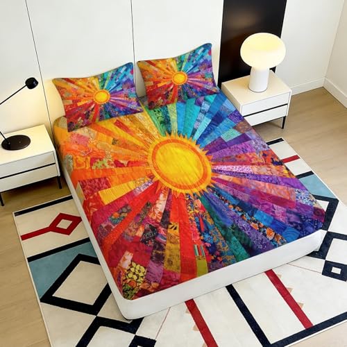 Drap housse antidérapant soleil microfibre pour matelas épais
