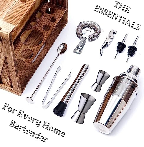 Set de coctelera y kit bartender 11 piezas acero inox miniatura 6