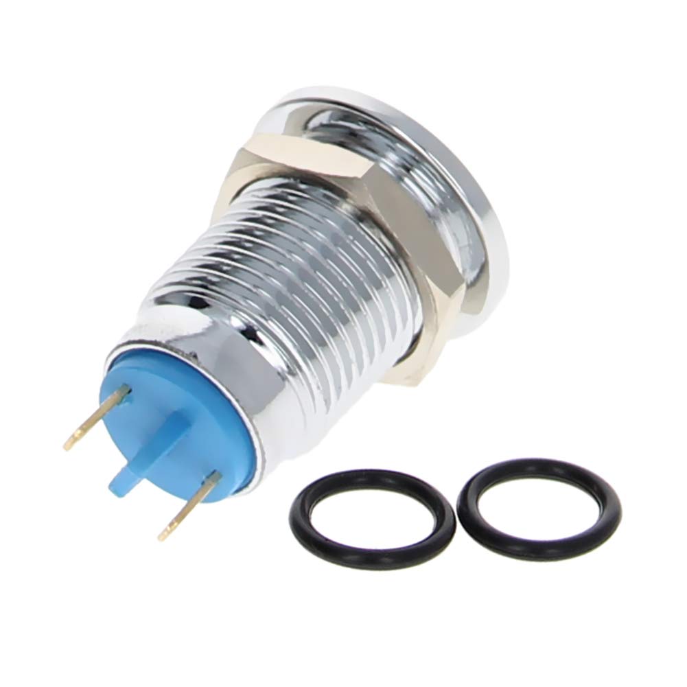 Othmro LED Indicator Light - 12mm Hole Diameter, Metal Shell, DC 12V, Red Concave Dash Signal Lamp - View #3