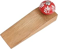 Vista 18 de Indian Shelf Tope de puerta de madera Cuña multicolor hecha a mano Tope de puerta floral para el hogar (5.5 in, 1 unidad)