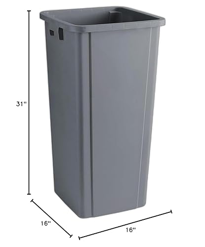 Miniatura 9 de KTLT Cubo de basura comercial cuadrado gris de 23 galones, papelera de reciclaje, contenedor de basura de cocina, papelera para restaurante,