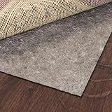 Ottomanson 2' x 8' Non-Slip Rug Pad Gripper 1/4 Inch Thick Dual Surface Felt + Rubber Gripper - Safe for All Floors, Brown
