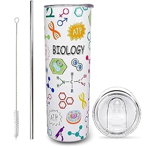 Biology Gift Biology Teacher Mug Biology Tumbler Cup Biology Teacher Gift for Women Men 20 Oz Stainless Steel Insulated Water Bottle With Lid and Straw