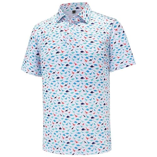 Classic Reloj Camisa de Hombre con Impresión Casual para Vacaciones Mar Camisas Pesca de Manga Corta Abotonada Camping Hawaiana Transpirable Amplia Cómoda Floral Elegante Cómodo Moda, azul claro, M