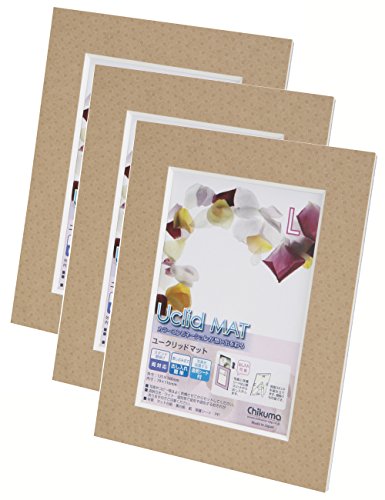 Chikuma フォトフレーム Uclidマット L クラフト 3冊セット 30013-7