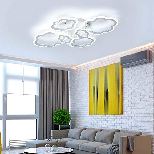 Moderno candelabro anillo con luz nube acrílico blanco Metal accesorios de luz sala de estar dormitorio cocina decoración hogar iluminación 220V,Color de pantalla:8 luci 112W,Color de emisión:Blanco