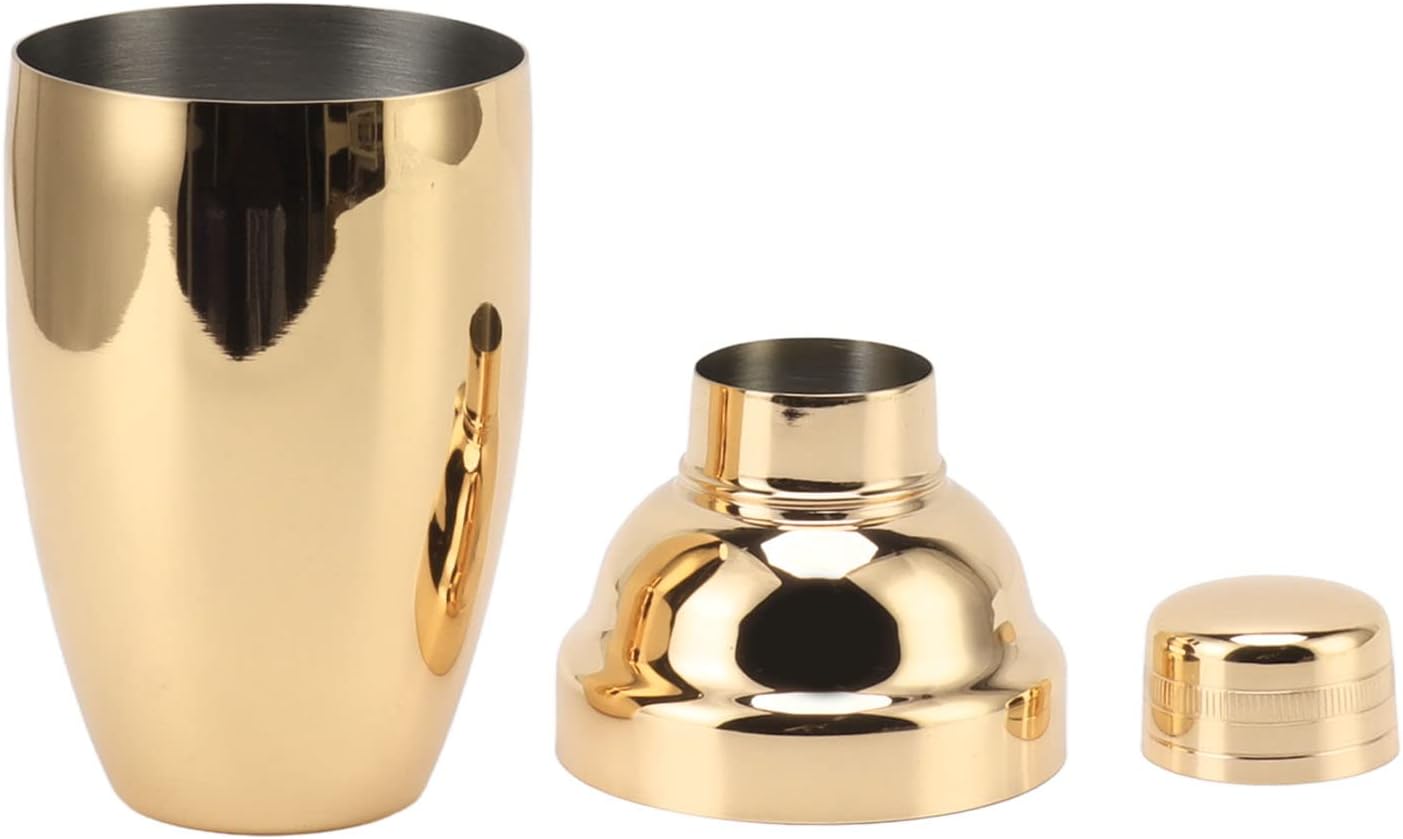 Bar Cocktail Shaker Stainless Steel Rust Proof Kitchen Bartender Mixed Drinks Milk Tea Shaker Cup Rose Gold – Perfect for Making Cocktails Mixed Drinks Milk Tea – (Golden)