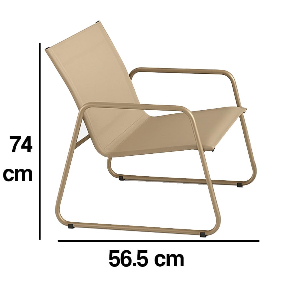 BAKAJI Set Salotto da Giardino con 2 Sedie, Divano e Tavolino con Rivestimento in Tessuto Traspirante, Poltrone da Esterno con Tavolo e Divanetto, Ideale Patio, Balcone, Bistrot, Ristorante (Beige)