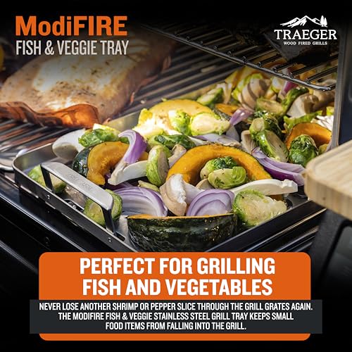 Traeger Grills BAC610 ModiFIRE Stainless Steel Fish & Veggie Grill Tray – Durable Grill Grate Accessory for Outdoor Grills, Ideal for Small Foods like Shrimp, Vegetables, and Meatballs - image 4