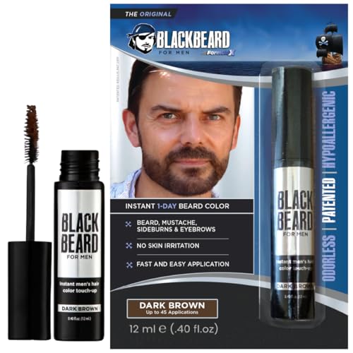 Blackbeard for Men Beard Color – 1-Day Beard, Mustache, Eyebrow, Sideburns Color – Temporary Facial Hair Tint - Hypoallergenic Beard Dye Alternative – Up...