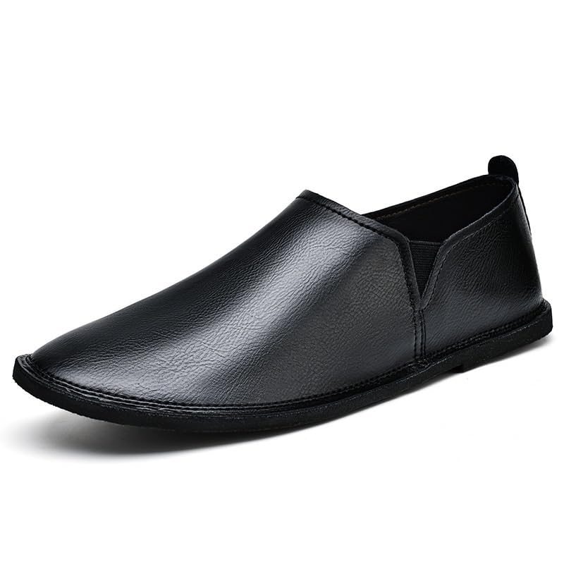 Men's Loafers Solid Color Round Toe Loafer Shoes Comfortable Flexible Lightweight Casual Slip On