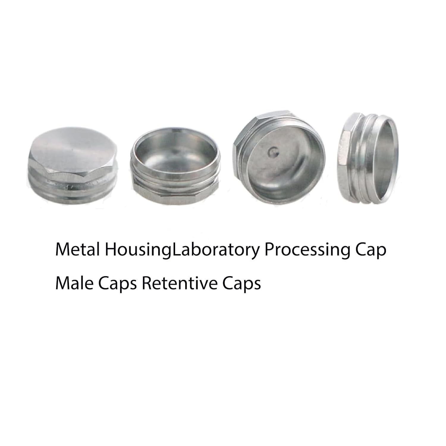 Overdenture Retention Caps Core Tool Kit for Male Cap Replacement Inserts Extraction (Metal Housing 4pcs)