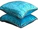 The HomeCentric Azul Turquesa Fundas De Almohada, Color Solido Cuerda con Cuentas 45x45 cm Fundas De Almohadas Decorativas, Terciopelo Cojines Cubren, Contemporaneo - Turquoise Shimmer