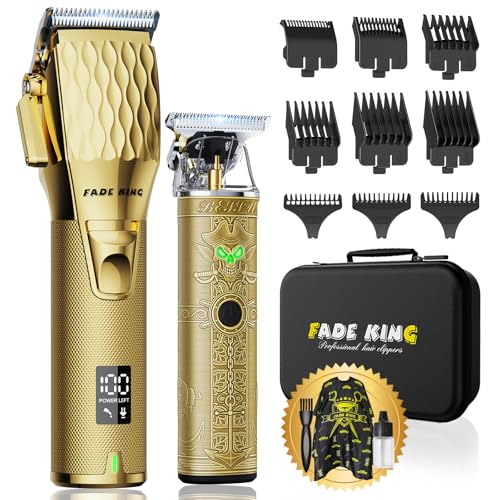 FADEKING® Professional Hair Clippers for Men – Cordless Barber Clippers & Beard Trimmer for Men,...