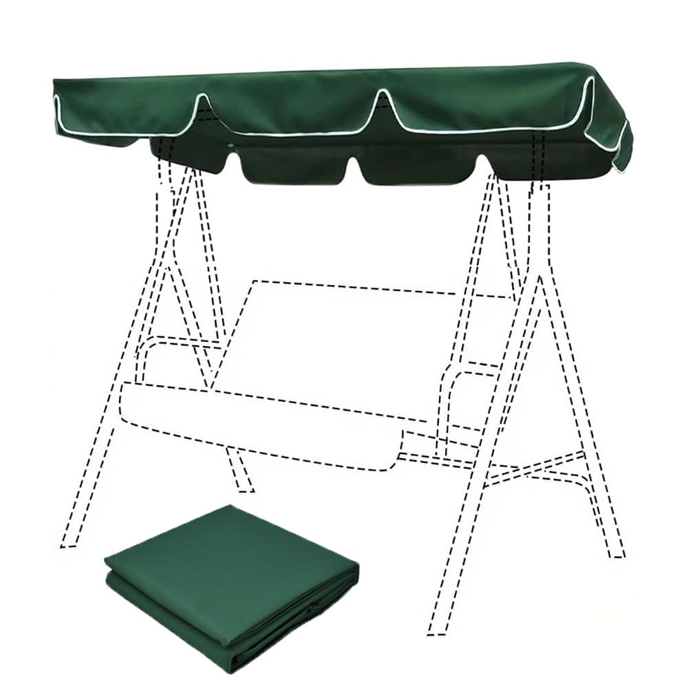 MESCXTY 64x45in 85x57in Porch Swing Canopy Replacement, Waterproof Anti-UV Garden Hammock Top Cover, Outdoor Replacement for Patio/Yard(Green,82x57in-210x145cm)