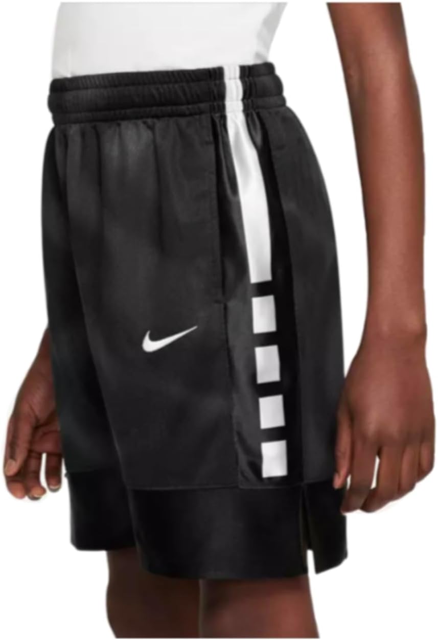 Nike Boys Elite 8" Basketball Shorts Standard Fit X-Large Black/White