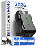 Motorcycle Scanner Bluetooth TOPDON TopScan, Motorcycle Scan Tool Fits for Harley, Ducati, BMW & Japan Brands, All Systems Motorbike Scanner Tool with Reset Functioan, Data Stream, AutoVIN