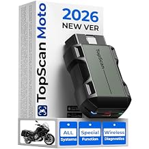 Motorcycle Scanner Bluetooth TOPDON TopScan, Motorcycle Scan Tool Fits for Harley, Ducati, BMW & Japan Brands, All Systems Motorbike Scanner Tool with Reset Functioan, Data Stream, AutoVIN