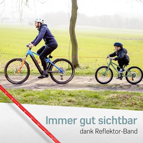 Borgen Fahrrad Abschleppseil für Kinder und Erwachsene, Sicheres und Einfaches An- und Abkoppeln, passt für alle Lenker, geeignet für Woom, Zuglast bis 120 kg