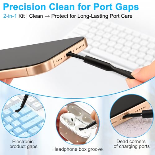 Image of Tobfit USB-C Dust Plug - 20-Pack Silicone Port Cover for iPhone 17 /16 /15 Series, Samsung Galaxy S26-S20 & All USB-C Devices (10 Clear + 10 Black)