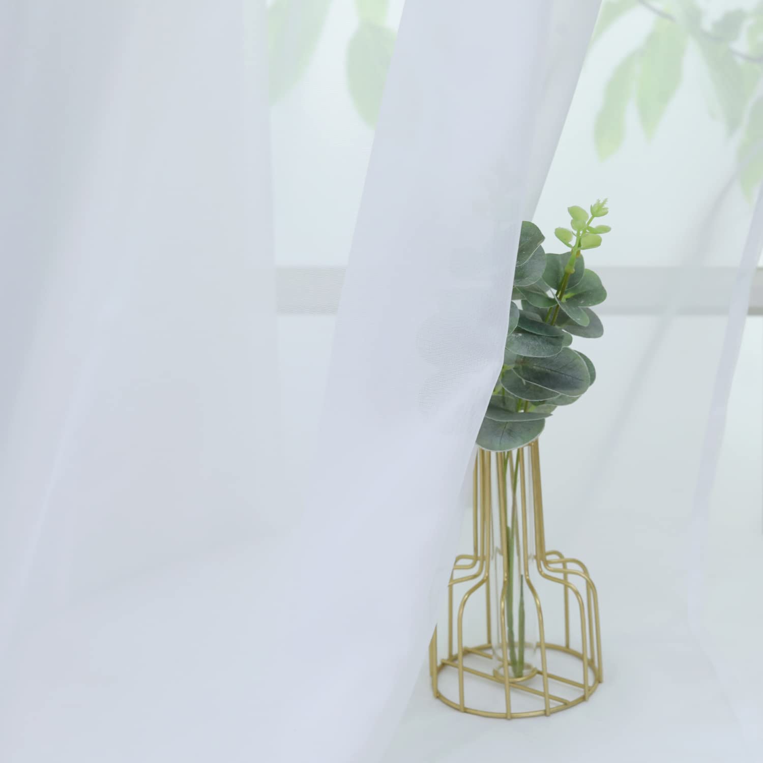 Tenda in voile arricciato con nastro di raso, 300 x 100 cm, 1