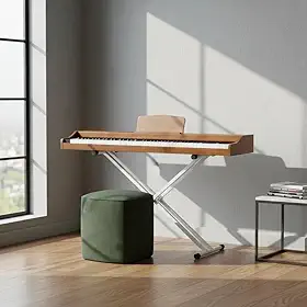 Piano Digital 88 Teclas Sensíveis Premium Amadeirado Marrom