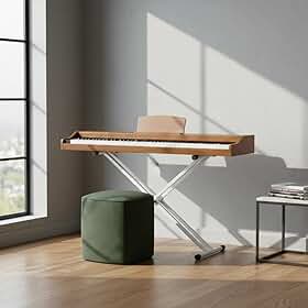 Piano Digital 88 Teclas Sensíveis Premium Amadeirado Marrom