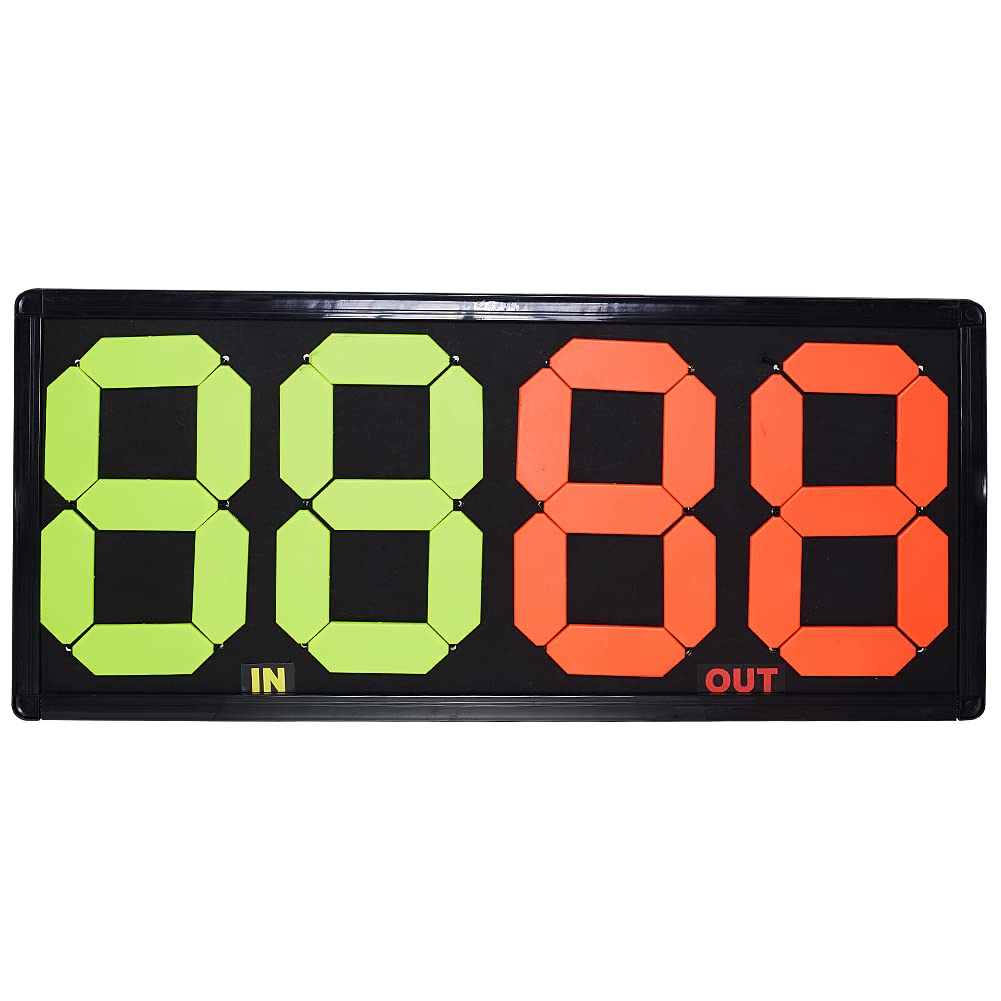 Zeus Cambio Giocatore Manuale BIGCAMPO Partita Accessori Arbitro 4° Uomo (Nero) (84 x 38 cm, Nero)