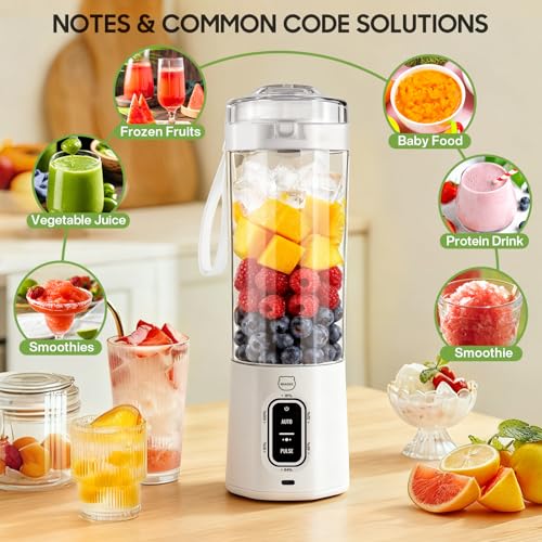Image of Upgrade 700 ML Portable Smoothie Blender, Rechargeable Blende -White