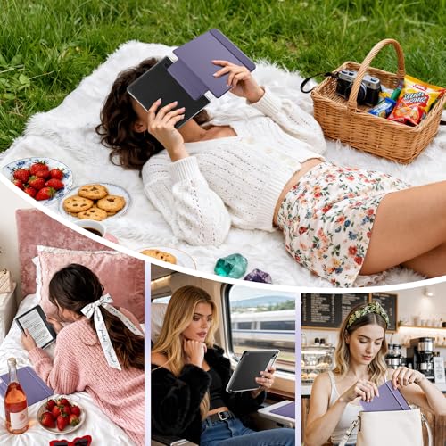 Vane Oak Magnetic Detachable Case for Kobo Libra 2 (2021), Slim PU Leather Case and Ultra Clear TPU Back Cover with Auto Wake/Sleep, Lavender Purple by Vane Oak - Used condition - Image 6