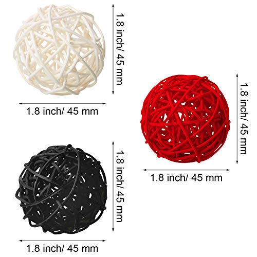 Yaomiao 15 Pieces Wicker Rattan Balls Decorative Orbs Vase Fillers For Craft thumb #2