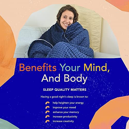 Tranquillow - Weighted Blanket with Removable Cover and Reflexology Eye Mask, Weighted Blanket Adult Set for King Size Bed, Sleep Aids for Adults, Bedding and Linen Essentials, 9kg