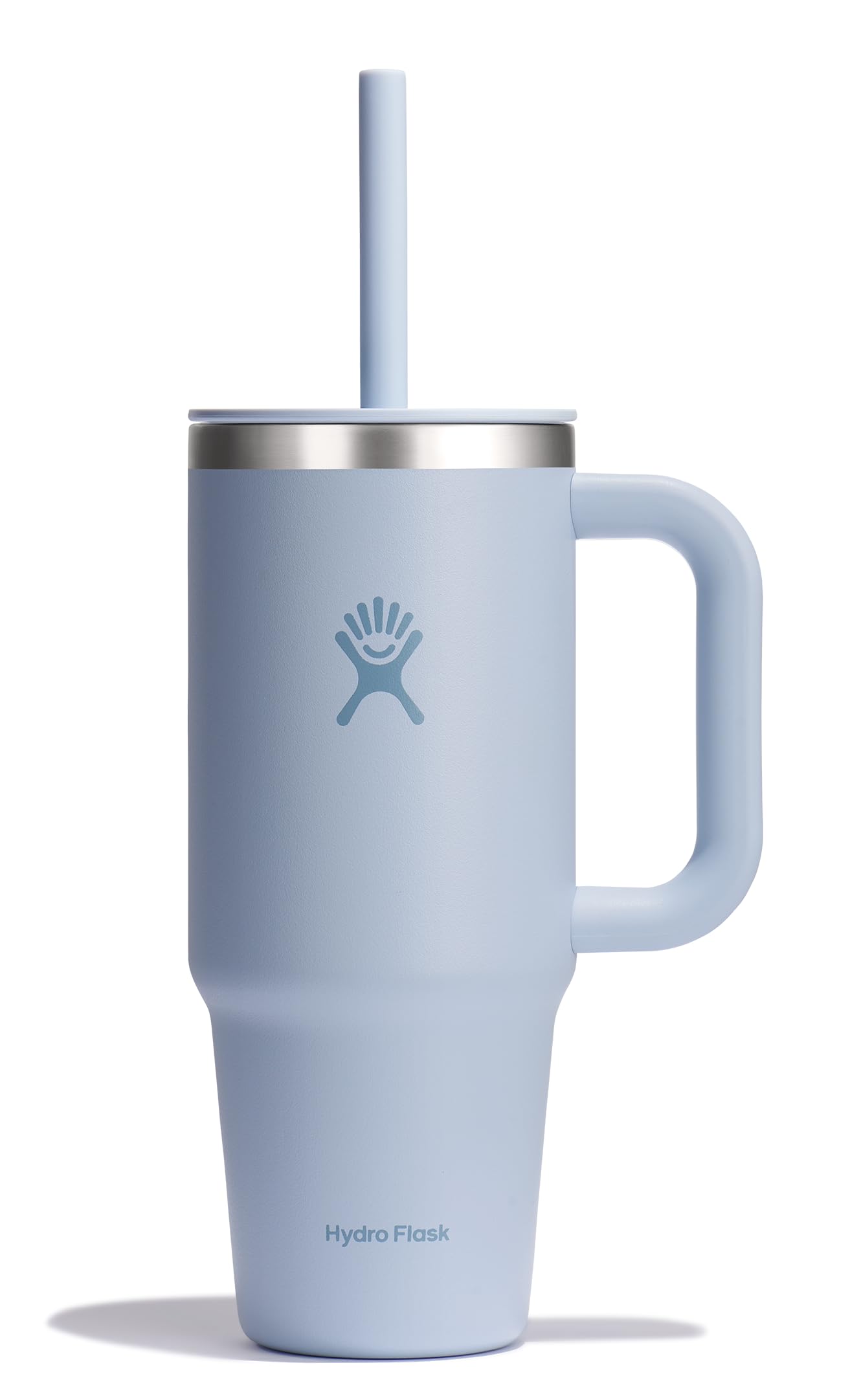 Hydro Flask 24 Oz Travel Tumbler with Handle, Lid and Straw - Insulated Stainless Steel in 24 Oz Surf Blue