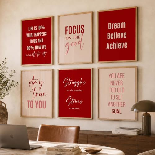 Image of kotart - Quotes Frames for Wall Decor - Motivational Photo Frame for Wall Decoration - Quotes Wall Poster with Frame for Room and Office - Set of 6 (10x13, G)